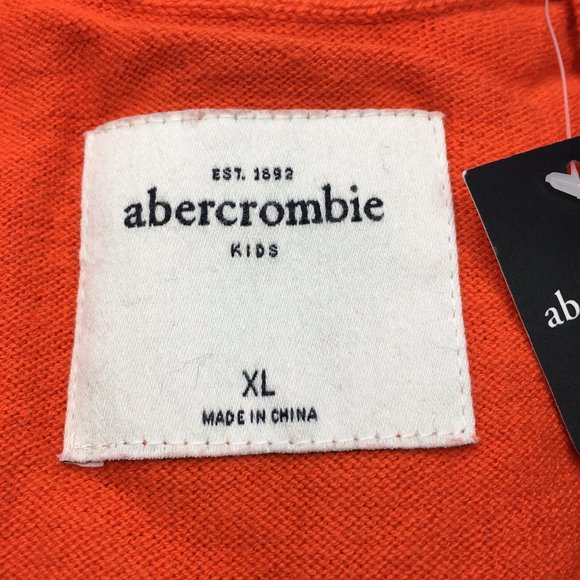 ABERCROMBIE FITCH Girls XL V-Neck Orange Sweater - Picture 7 of 8